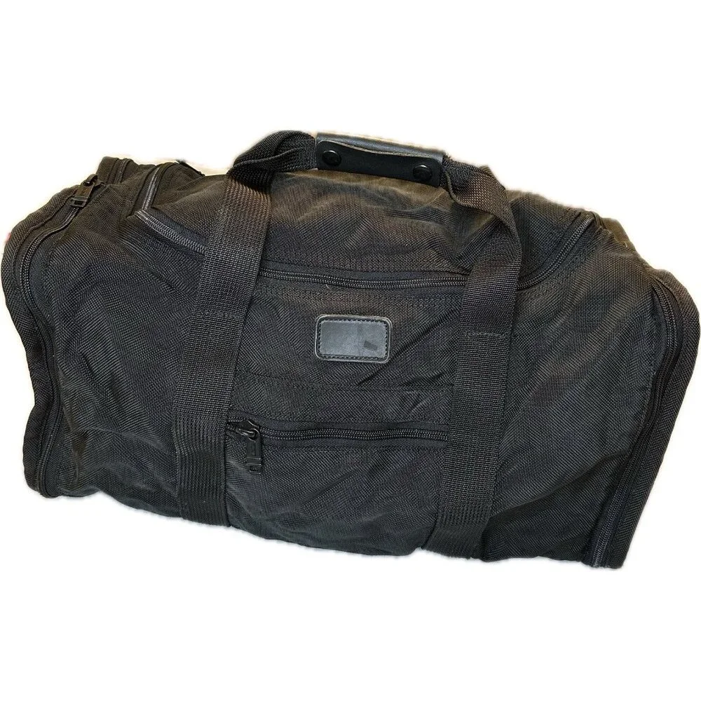 Vintage Tumi Nylon Duffel Carry On Travel Bag Leather 18x11 USA